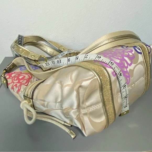 Coach Poppy Signature Daisy Tote in Gold Multicolor Floral Print - Picture 7 of 10